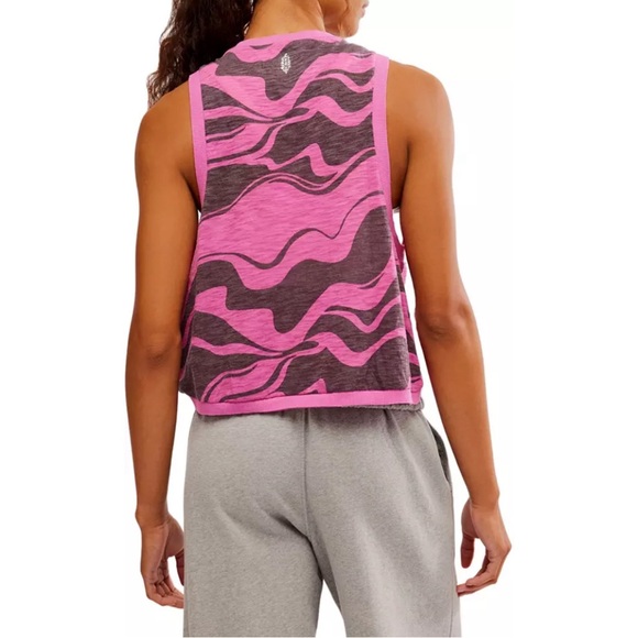 NWT FP Movement Printed Love Tank Waverunner Magenta Large - Picture 3 of 11